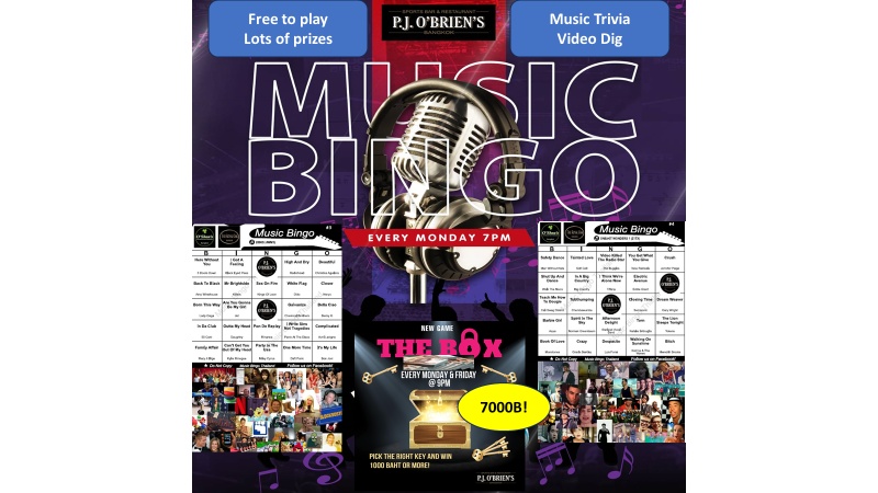 Music Bingo - PJ O'Brien's