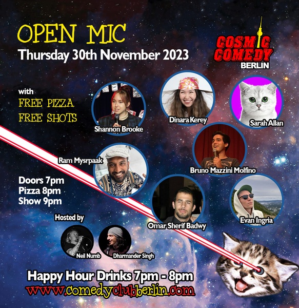 Cosmic Comedy Club Berlin: Open Mic / Thursday 30th November 2023