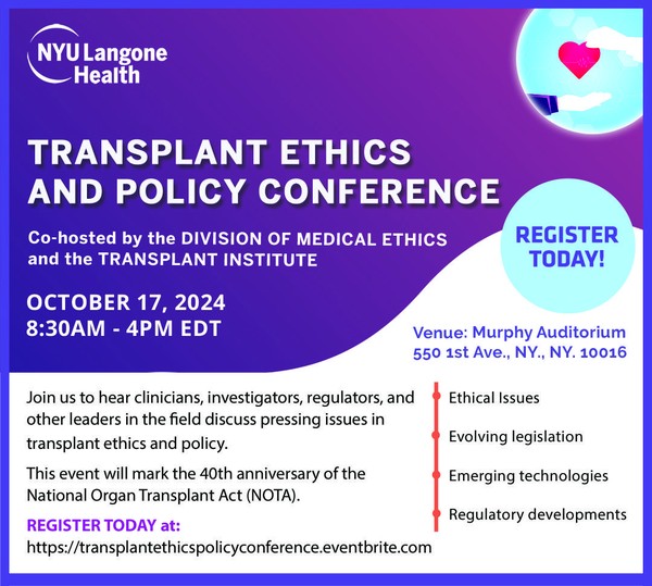 Transplant Ethics and Policy Conference