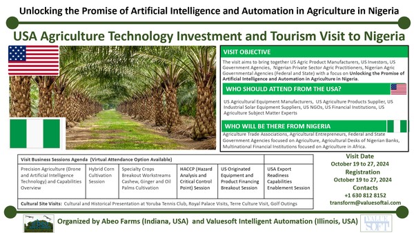 USA Agriculture Technology Investment and Tourism Visit to Nigeria