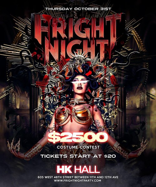 Fright Night Manhattan's Biggest Halloween Party At Hk Hall