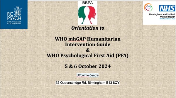 Orientation WHO mhGAP Intervention Guide & Psychological First Aid