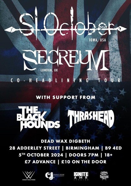 St October (US) + Secreum + The Black Hounds + Thrashead @  Dead Wax