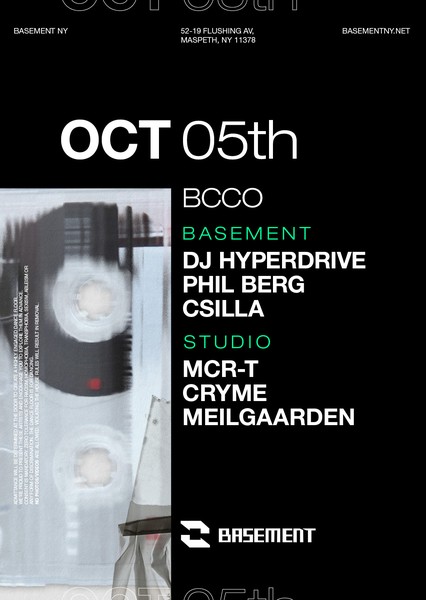 BCCO: DJ Hyperdrive / Phil Berg / CSILLA / MCR-T / CRYME / Meilgaarden