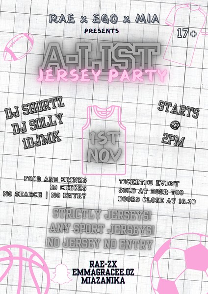 A-LIST JERSEY PARTY