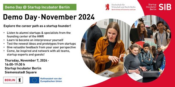 Startup Incubator Berlin - Demo Day November 2024 (Career Week HWR Berlin )