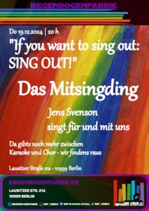 "If you want to sing out: SING OUT!" - Mitsingabend im RegenbogenKino