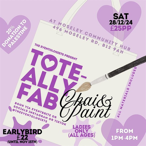 Tote-ally Fab Chai & Paint @ 1PM