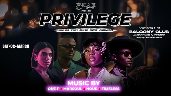 PRIVILEGE NIGHT - Afrobeat•Amapiano•Dancehall•French Music... at Balcony