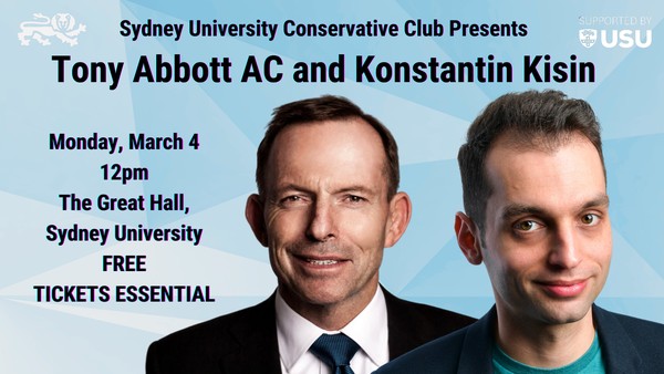 Tony Abbott and Konstantin Kisin @ Sydney University