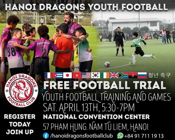 Hanoi Dragons Youth Football Free Trial Session
