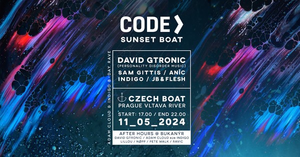CODE Sunset Boat with David Gtronic (Personality Disorder Music) + Afterparty