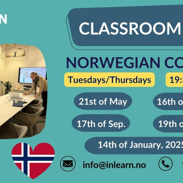 A1 Norwegian Beginner Course in Oslo Tuesdays/Thursdays