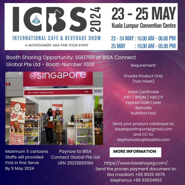 Booth Sharing Opportunity - SGD750 + GST9% - (23-25 May 2024 - KLCC)