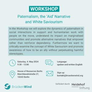 Workshop: Paternalism, the ‘Aid’ Narrative and White Saviourism