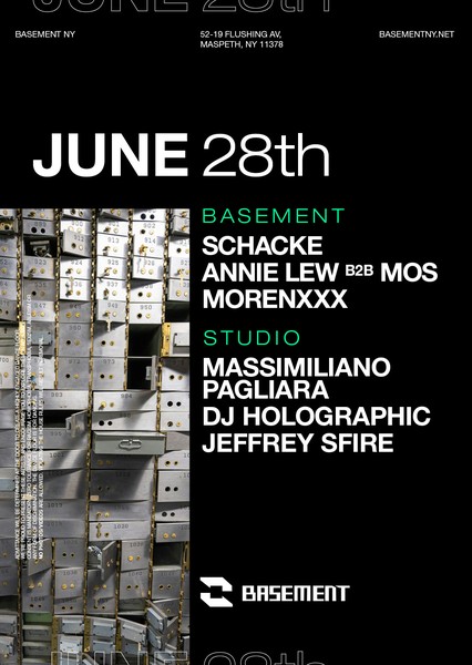 Schacke / Annie Lew b2b MOS / MORENXXX / Massimiliano Pagliara / DJ Holographic / Jeffrey Sfire