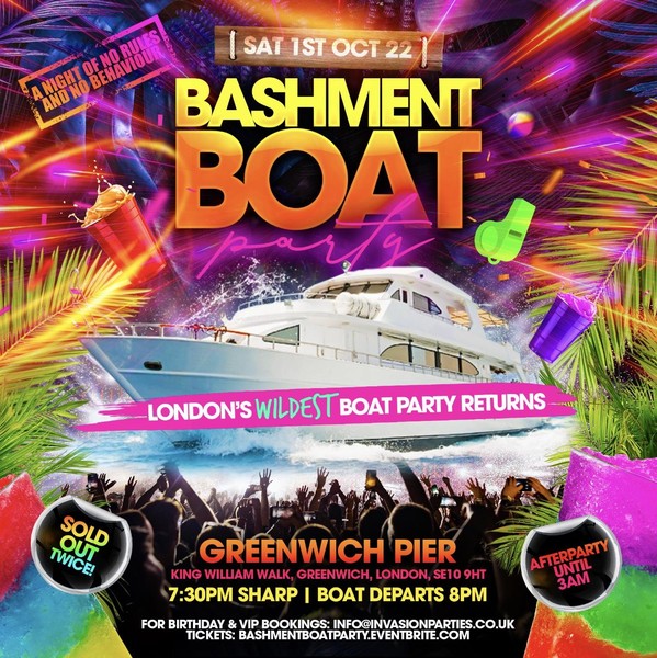 Bashment Boat Party - London Summer Party