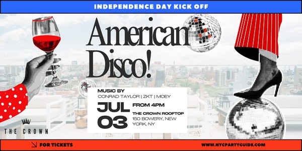 July 3rd at The Crown Rooftop: Pre-Independence Day American Disco Party