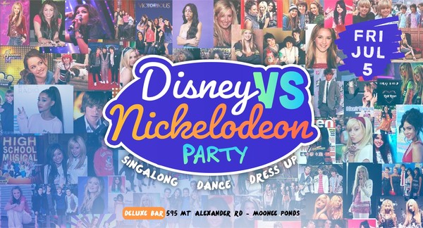 DISNEY VS NICKELODEON PARTY MELBOURNE - THROWBACK EVENT OF THE YEAR