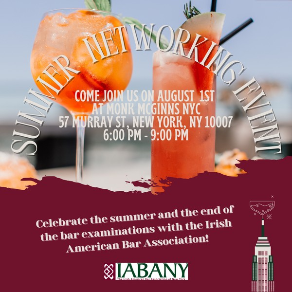 Irish American Bar Association Summer Networking Event