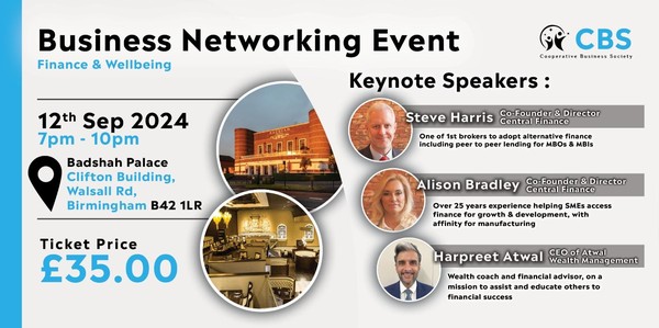 CBS Business Networking Event:  Finance & Wellbeing.