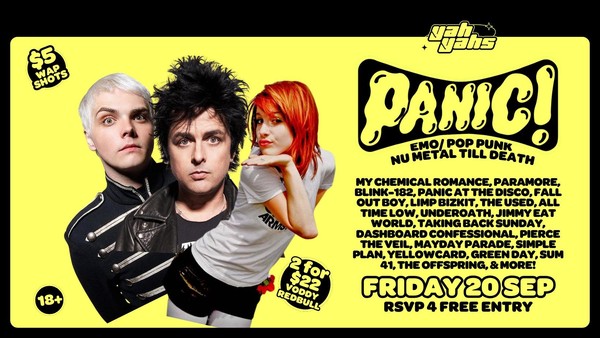 PANIC! Emo/Pop-punk Party FRI SEPT 20th