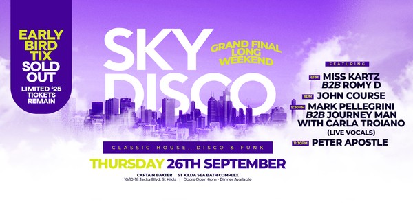 SKY DISCO Grand Final Long Weekend Special Event