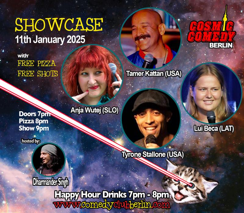 English Comedy - Showcase with Pizza and Shots 11. Januar 2025