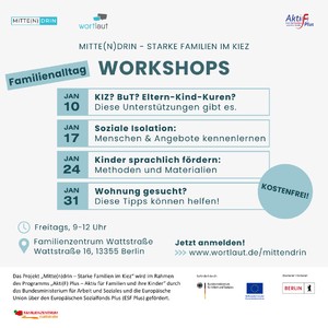 kostenfreie Workshops zum Thema Familienalltag