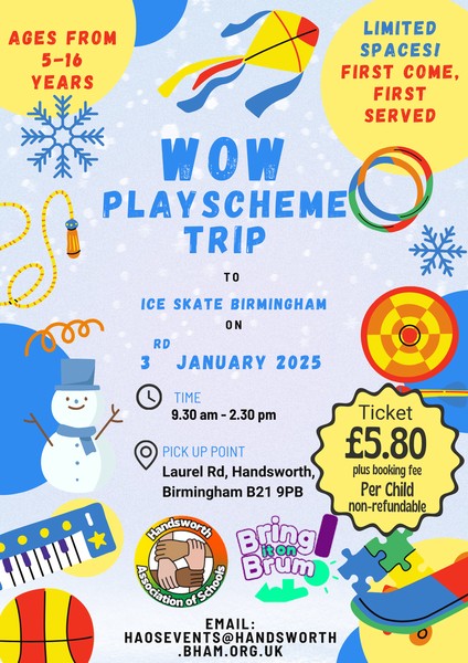 Handsworth Association of Schools - WOW Ice skating trip- Jan 3rd 2025