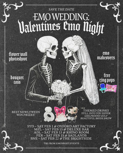 EMO WEDDING - VALENTINES EMO NIGHT - SYDNEY 2025 EMO WEDDING - VALENTINES EMO NIGHT - SYDNEY 2025