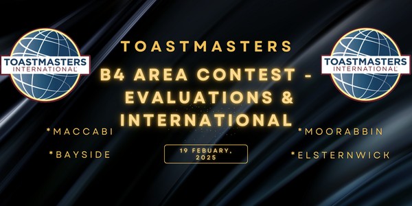 Toastmasters B4 Area Contest - Evaluations & International