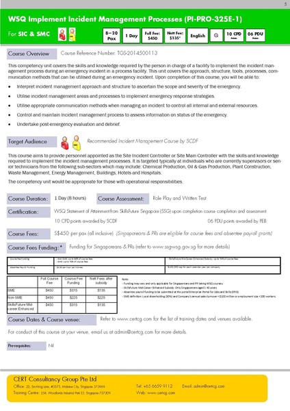 WSQ Implement Incident Management Processes (PI-PRO-325E-1)Run 402