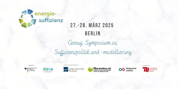 Genug. Symposium zu Suffizienzpolitik und -modellierung