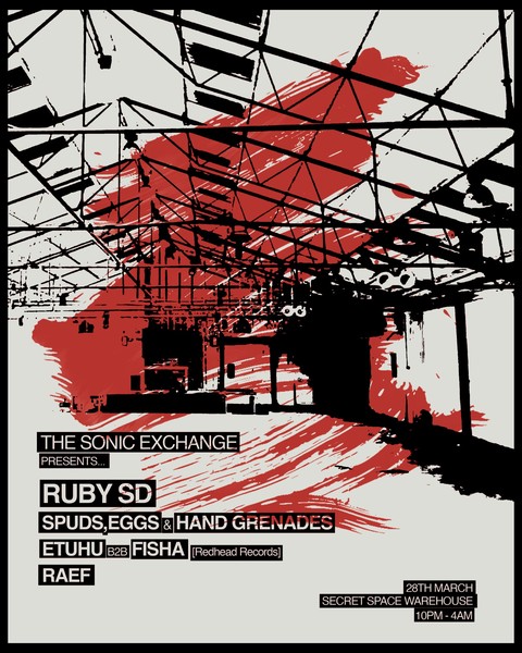 TSE - Warehouse Rave: RubySD, Spuds Eggs & Hand Grenades, Raef, Redhead Records