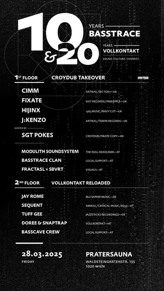 Basstrace 10 YEARS x Croydub x VOLLKONTAKT 20 YEARS