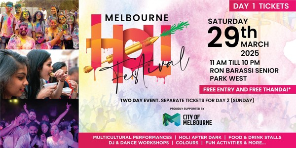 Holi Festival Melbourne CBD - 29th March