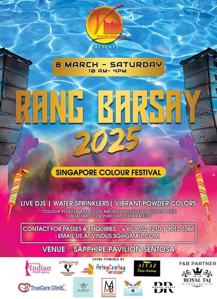 Rang Barsay 2025 - Singapore's favourite holi colour party Rang Barsay 2025 - Singapore's favourite holi colour party