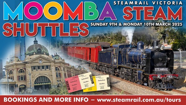 Moomba Steam Shuttles - 9th & 10th March 2025 Moomba Steam Shuttles - 9th & 10th March 2025