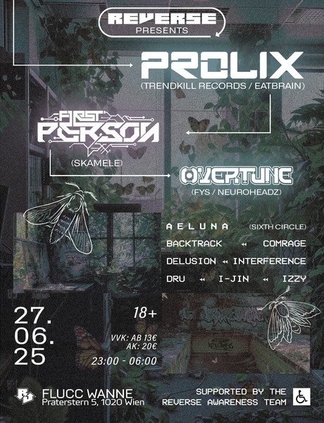 Reverse Club Night with Prolix, First Person & Overtune