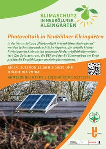 Photovoltaik in Neuköllner Kleingärten - Onlineveranstaltung