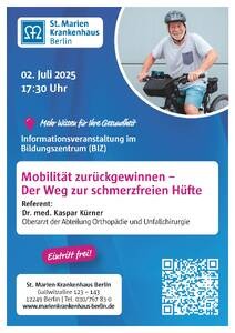 Patientenforum im St. Marien-Krankenhaus Berlin: Mobilität zurückgewinnen – Der Weg zur schmerzfreien Hüfte