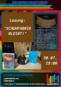 "Schuhfabrik bleibt!" - Lesung im RegenbogenKino