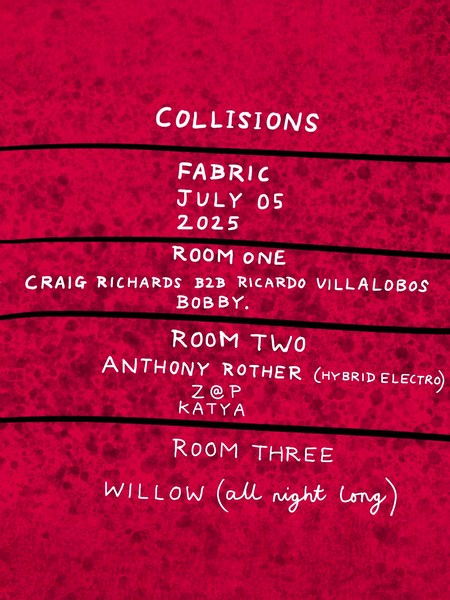 fabric: Collisions - Craig Richards B2B Ricardo Villalobos, Anthony Rother (Hybrid), Z@p, Bobby